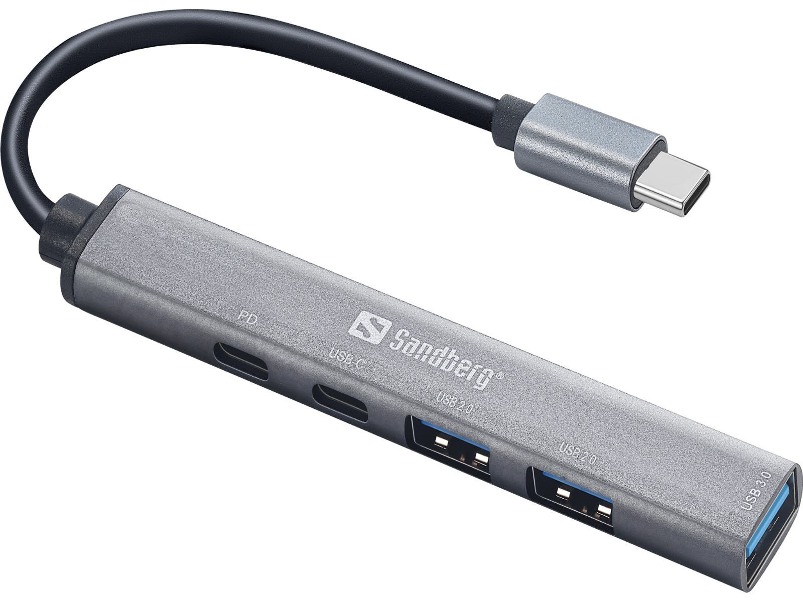 ХЪБ SANDBERG USB-C to 3xUSB-A+2xUSB-C - Gray - PN 336-50