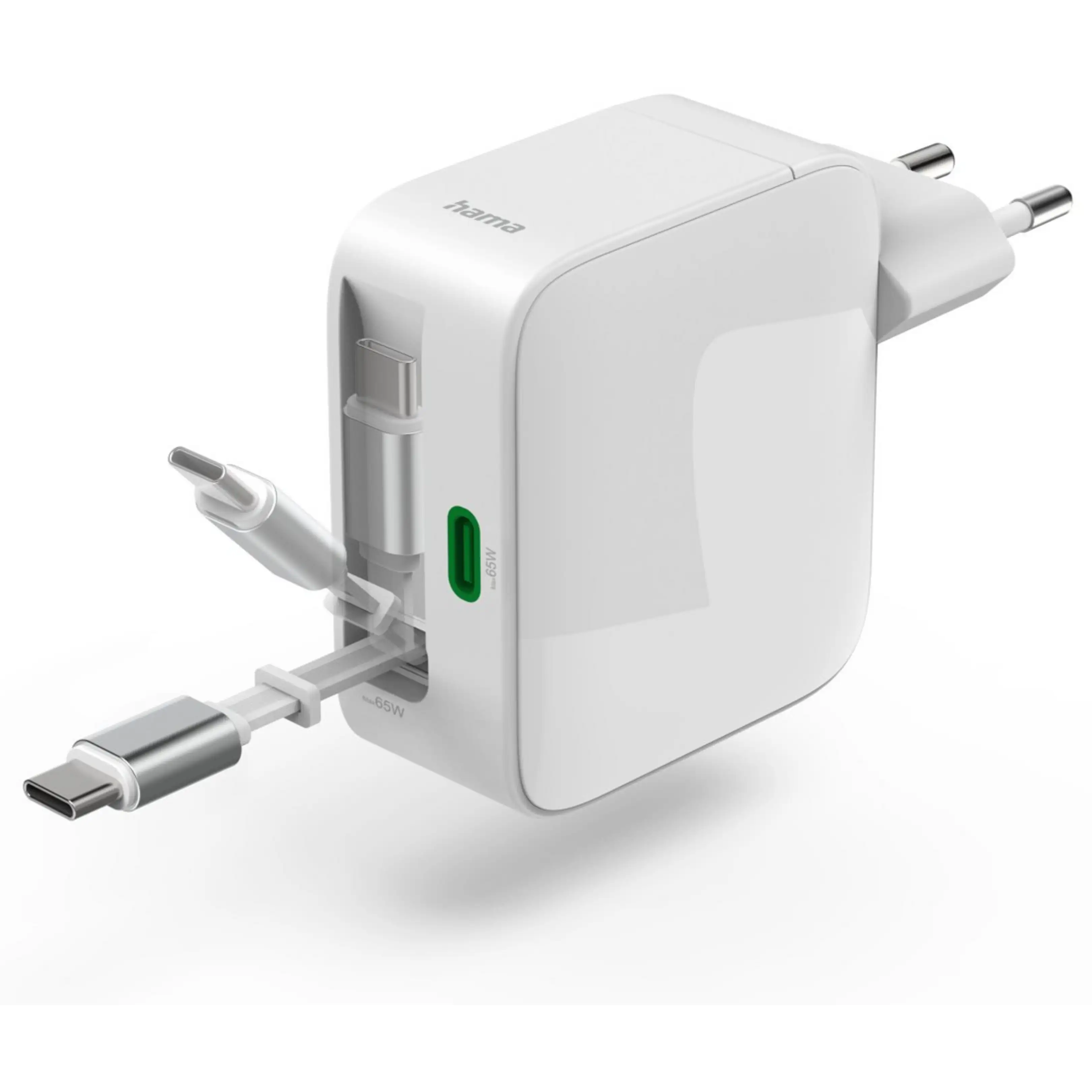 Зарядно устройство, бързо, 2 порта Hama Wireless charger USB-C 65W - PN 00201957