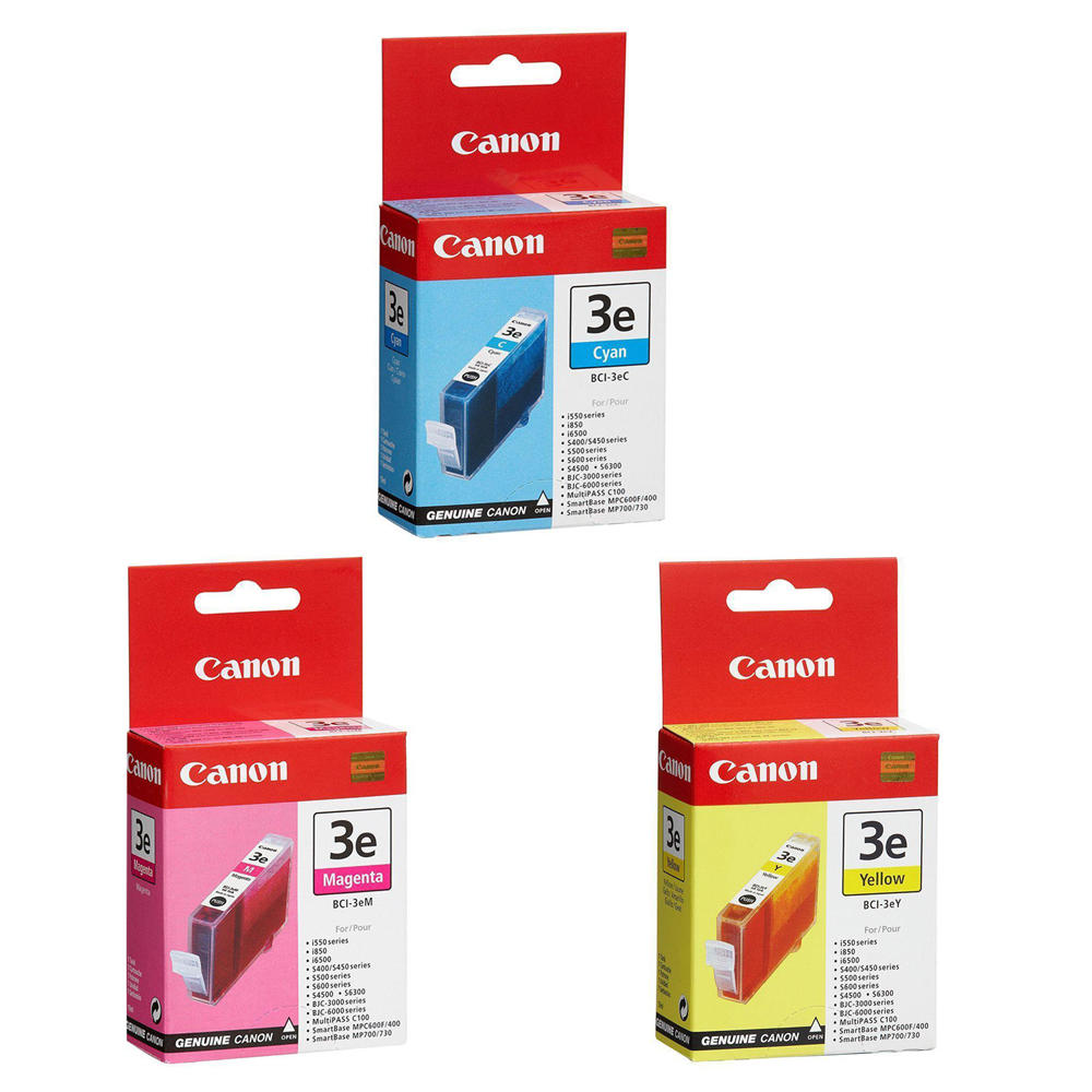 КОМПЛЕКТ 3 ГЛАВИ ЗА CANON i550/850/6100/6500/S400/S500/S600/S45000 - BJC-3000/BJC-6000 - Multi pack - BCI-3eC (BCI3eC)/BCI-3eM (BCI3eM)/BCI-3eY (BCI3eY) - 4480A262