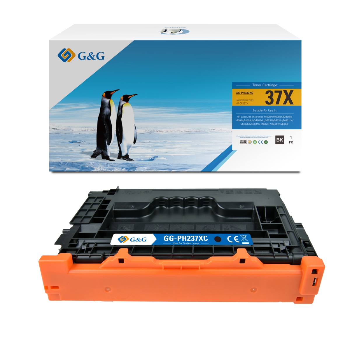 КАСЕТА ЗА HP Laserjet Enterprise M608/M609/MFP M631/M632/M633 - HIGH CAPACITY - Black - /37X/ - CF237X - PN GG-PH237XC - G&G