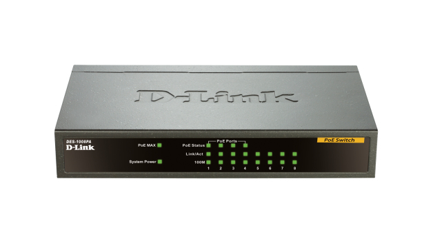 Суич D-Link Switch ES1008P / DES-1008PA - Black - PN DES-1008PA