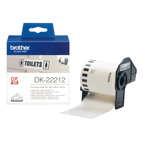 ЛЕНТА ЗА ЕТИКЕТНИ ПРИНТЕРИ BROTHER ТИП QL - WHITE CONTINUOUS FILM TAPE - 62 mm x 15,24 m - PN DK22212 (DK-22212)