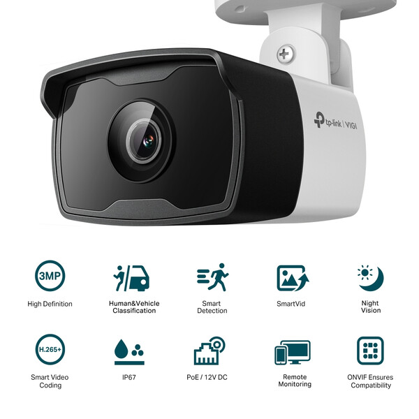 Камера за видеонаблюдение TP-LINK Surveillance camera C330I 2.8mm / VIGI C330I(2.8MM) - Black/White - PN VIGI C330I(2.8MM)