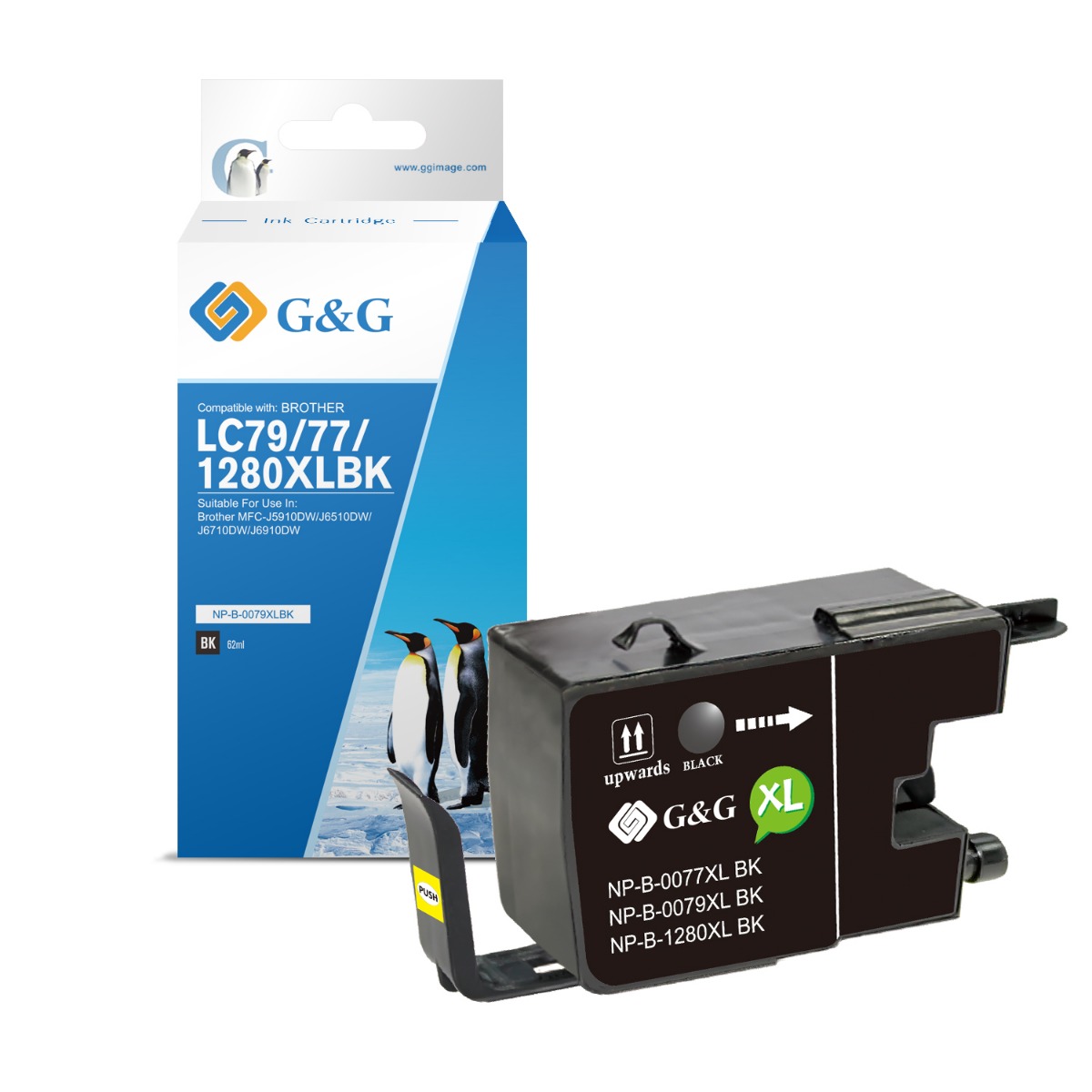 ГЛАВА ЗА BROTHER MFC J6510/J6710/J6910 - HIGH CAPACITY - Black - LC1280XLBK (LC-1280XLBK) - PN NP-B-0079XLBK - G&G