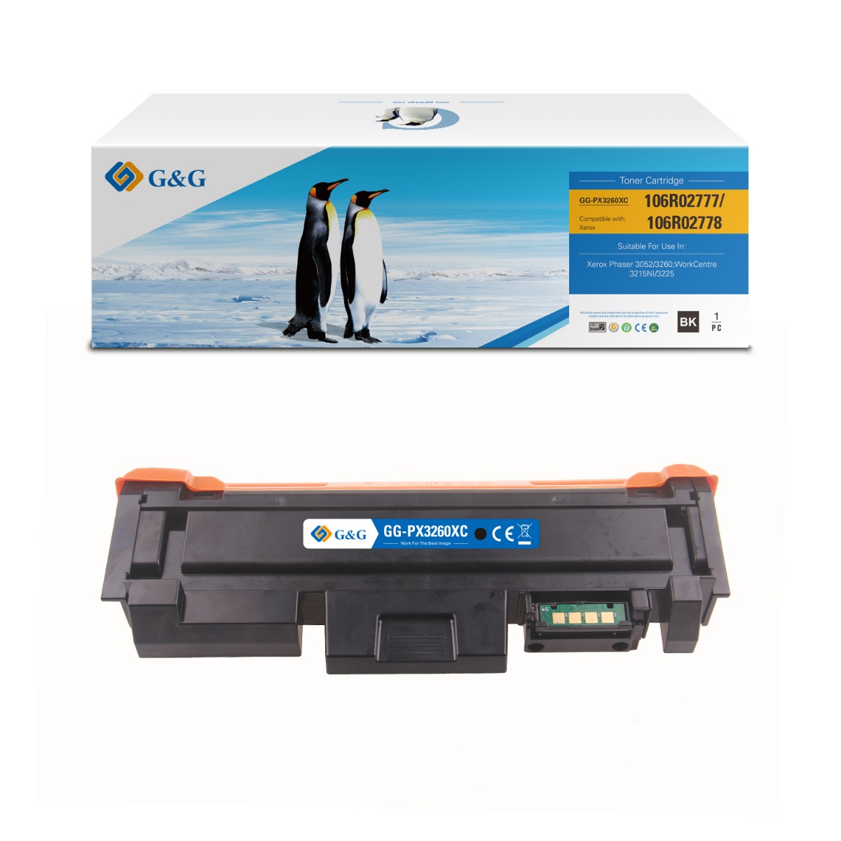 УНИВЕРСАЛНА КАСЕТА ЗА XEROX  Phaser 3052/3260/Work Centre 3215/3225 - Black - 106R02775 / 106R02782  - PN NT-PX3260C - G&G