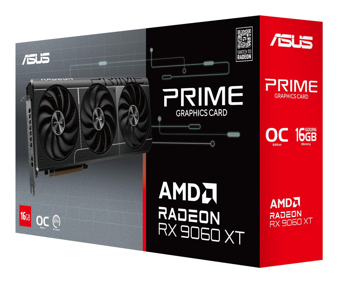 Видеокарта ASUS Graphics card PRIME RX9060XT O16G - PN 90YV0LF1-M0NA00