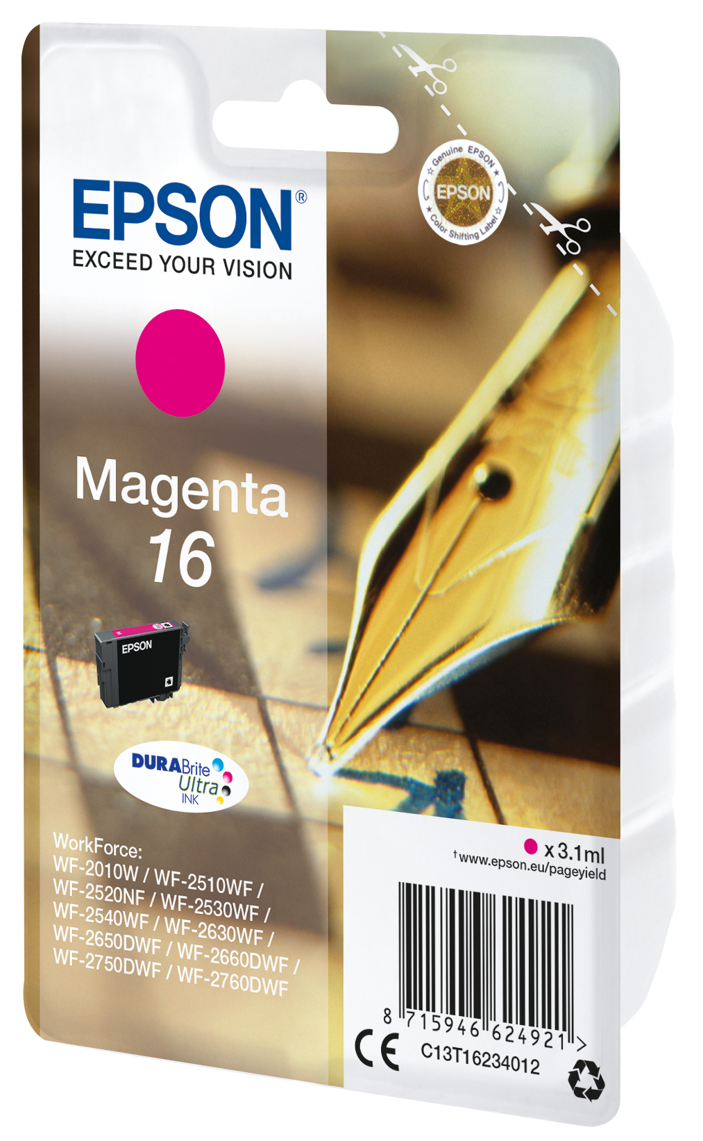 Глава за Epson WorkForce WF-2500 Series - Ink - /16/ / C13T16234012 - Magenta - PN C13T16234012