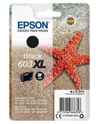 Глава за Epson Expression Home XP-2100/XP-3100/XP-4100 Series - Ink - HIGH CAPACITY - /603XL/ / C13T03A14010 - Black - XL - PN C13T03A14010