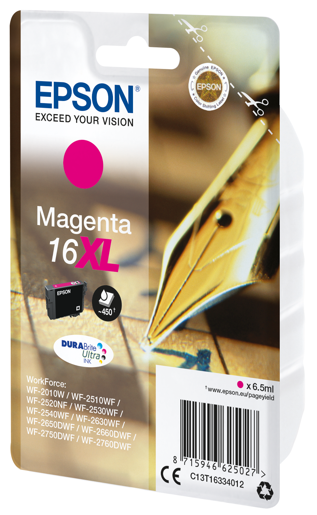 Глава за Epson WorkForce WF-2500 Series - Ink - /16XL/ / C13T16334012 - Magenta - XL - PN C13T16334012