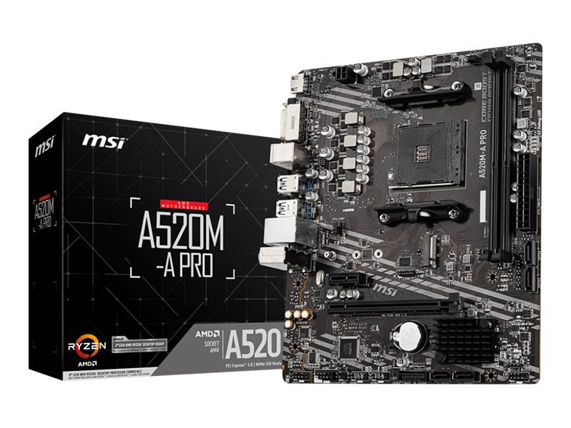 Дънна платка MSI Motherboard A520M-A PRO / 7C96-001R Black - PN 7C96-001R