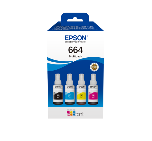 Комплект 4 бутилки мастило за Epson Expression ET-2500/EcoTank L120/L380/L550/L360/L480/L350 Series - Ink - /664/ / C13T66464A - BK/C/M/Y - Multipack - PN C13T66464A