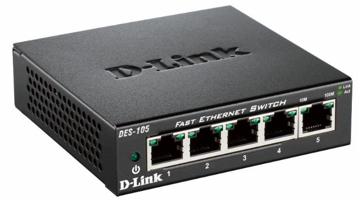 Суич D-Link Switch DES-105 / DES-105/E - Black - PN DES-105/E