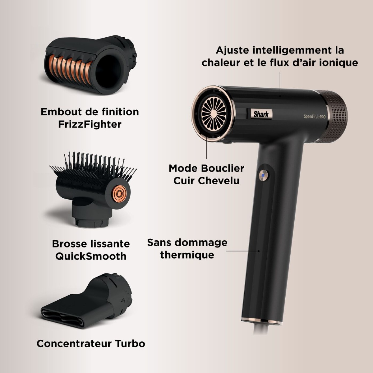 Сешоар SharkNinja Hair dryer Shark SpeedStyle Pro 3-in-1 1750W- PN HD731EU