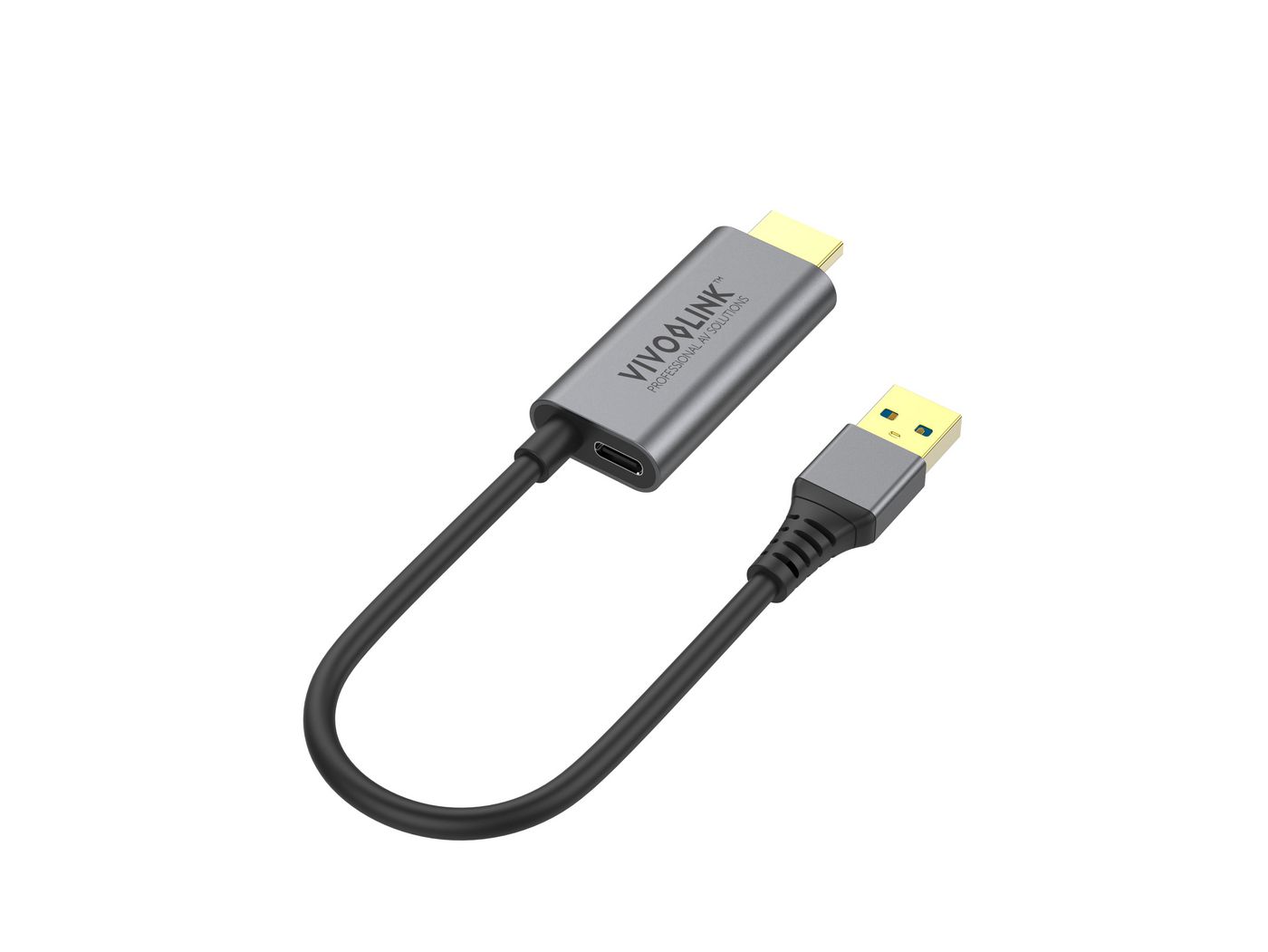 АДАПТЕР VIVOLINK HDMI & USB-A to USB-C - Black - PN PROADHDMI