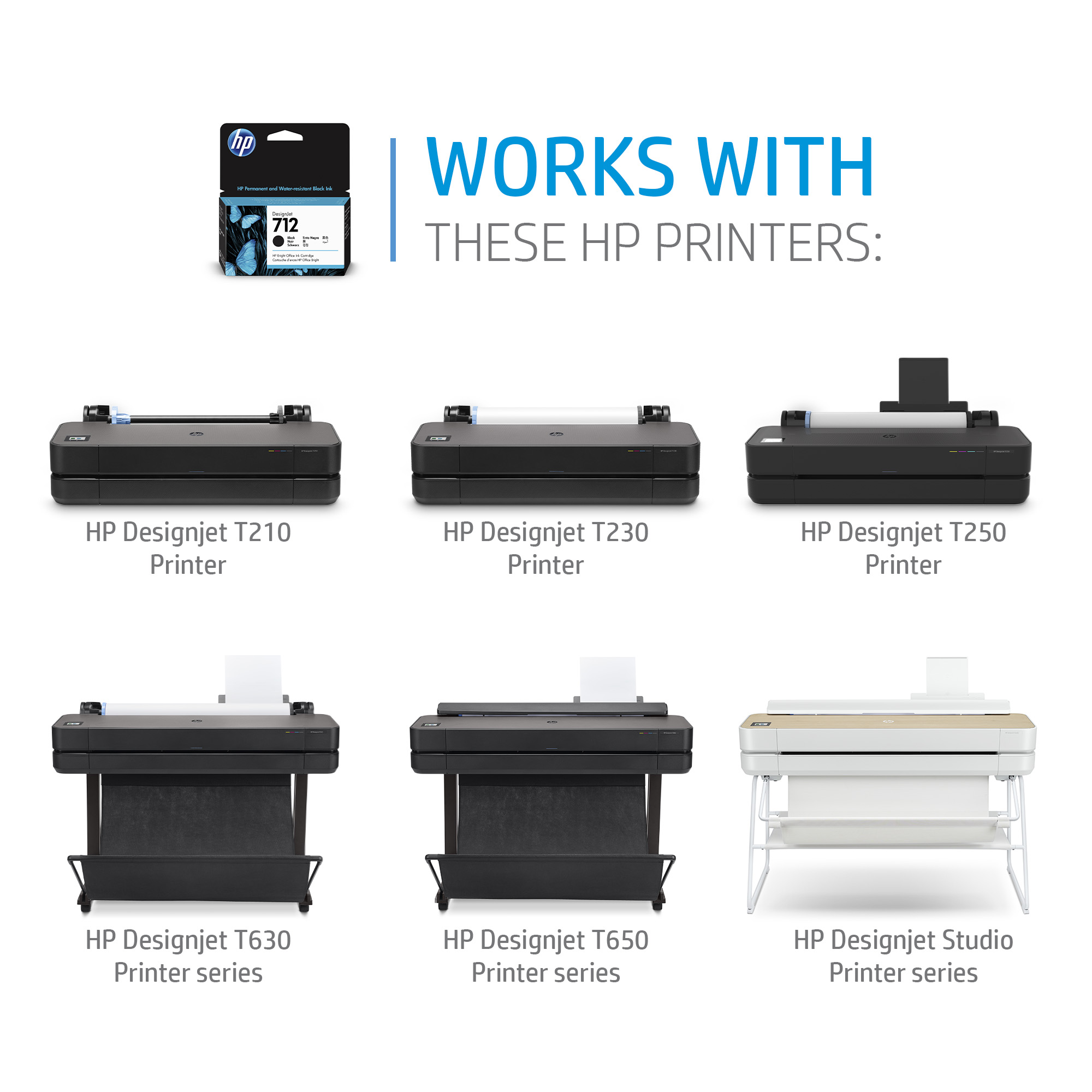 Комплект от 3 глави за HP DesignJet T200/T650/T630 Series - Ink - /712/ / 3ED77A - Cyan - 3-Pack - PN 3ED77A