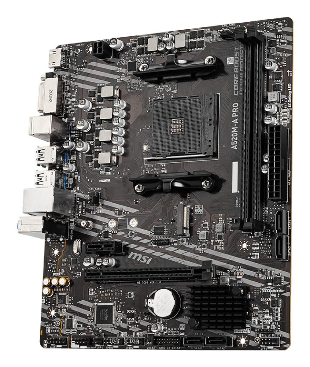 Дънна платка MSI Motherboard A520M-A PRO / 7C96-001R Black - PN 7C96-001R