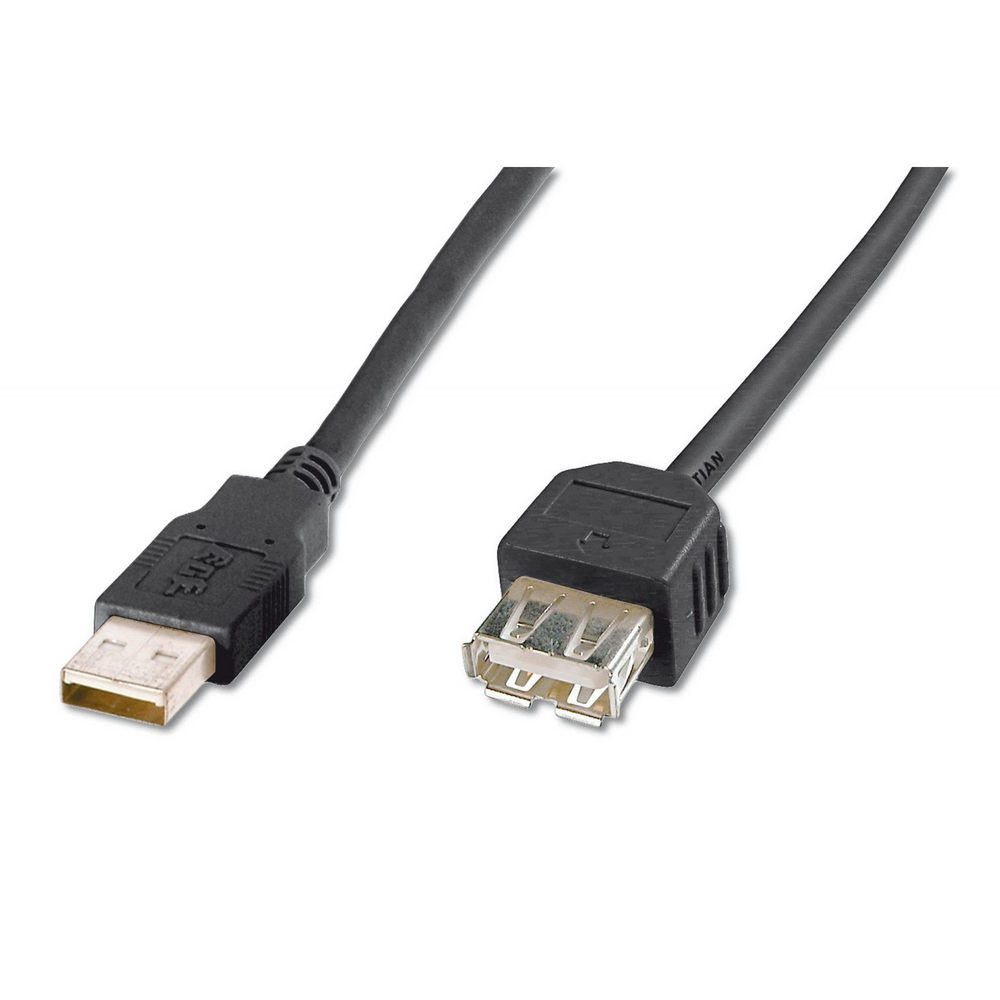 КАБЕЛ УДЪЛЖИТЕЛЕН USB DIGITUS - USB-A към mini USB-A - Type A-A, M/F - 3,0 m - Black - PN AK-300200-030-S