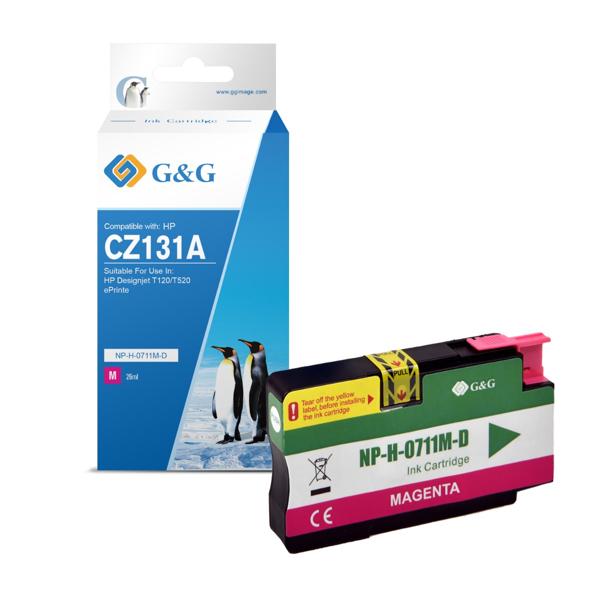 ГЛАВА ЗА HEWLETT PACKARD Designjet T120/T520 e-Printer series - Magenta - /711M/ - CZ131A - PN NP-H-711M - G&G