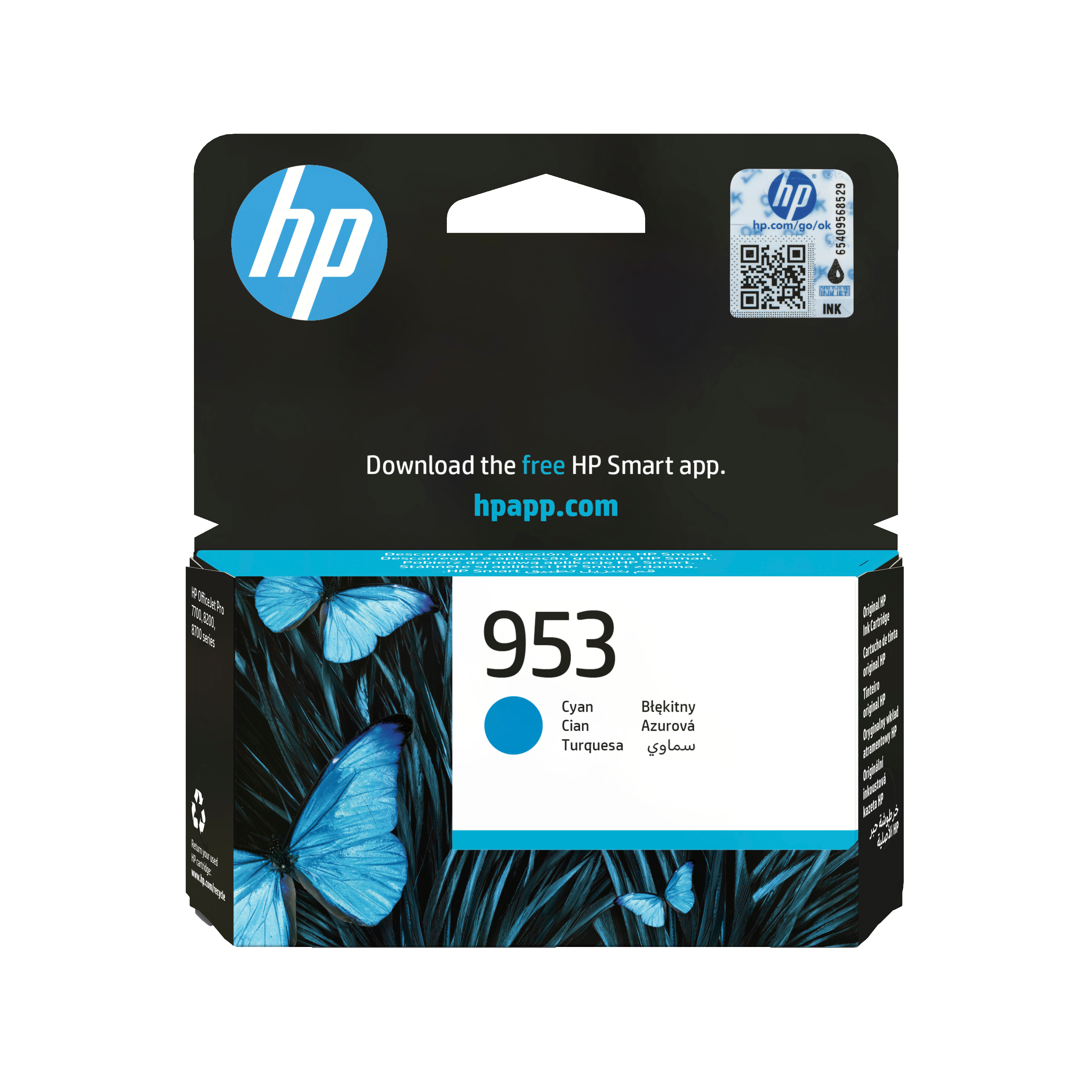 Глава за HP OfficeJet Pro 7700/8720/8200 Series - Ink - /953/ / F6U12AE - Cyan - PN F6U12AE
