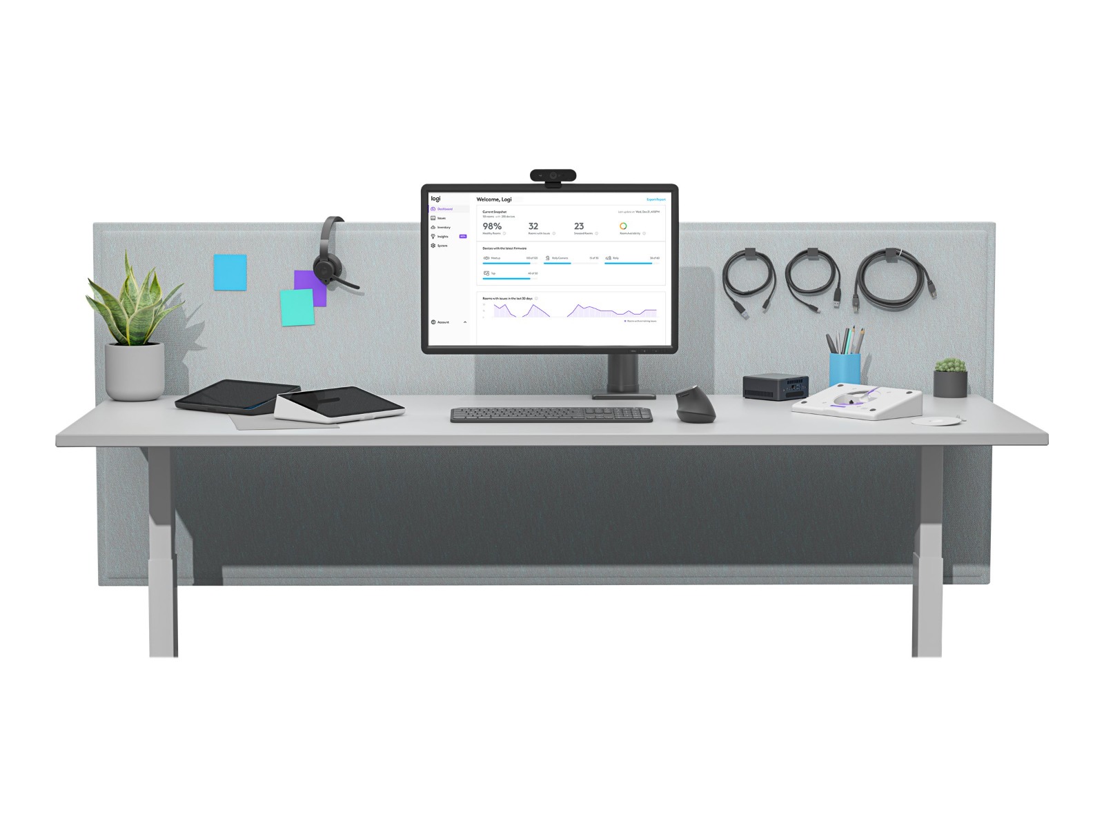 Сензорен мрежов контролер за видео конферентни срещи Logitech Conference Room Control Panel Tap IP / 952-000088 White - PN 952-000088