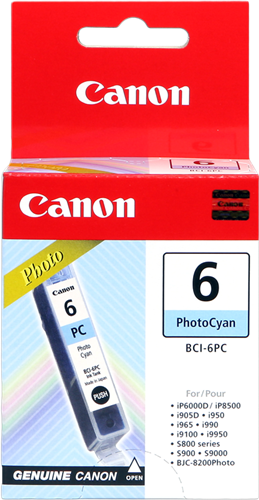 ГЛАВА ЗА CANON iP6000/8500/i900/9100/S800/900/9000/BJC-8200 - Photo cyan - BCI-6PC (BCI6PC) - PN 4709A002