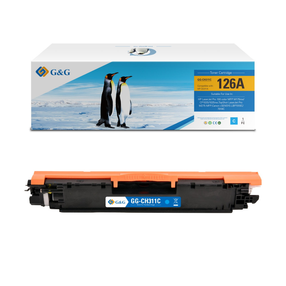 УНИВЕРСАЛНА КАСЕТА ЗА HP Color Laserjet CP1025/CP1025NW - Cyan - /126A/ - CRG-729C (CRG729C) / CE311A - PN NT-CH311FC/NT-CH311C - G&G