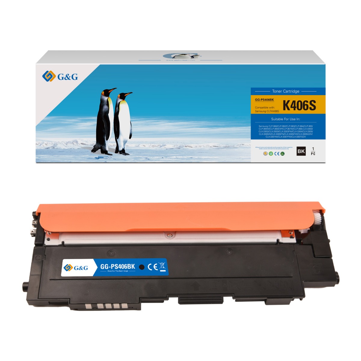 КАСЕТА ЗА SAMSUNG CLP360/CLP365/CLX3300/CLX3305 - Black - CLT-K406S (CLTK406S) - PN NT-PS406BK- G&G