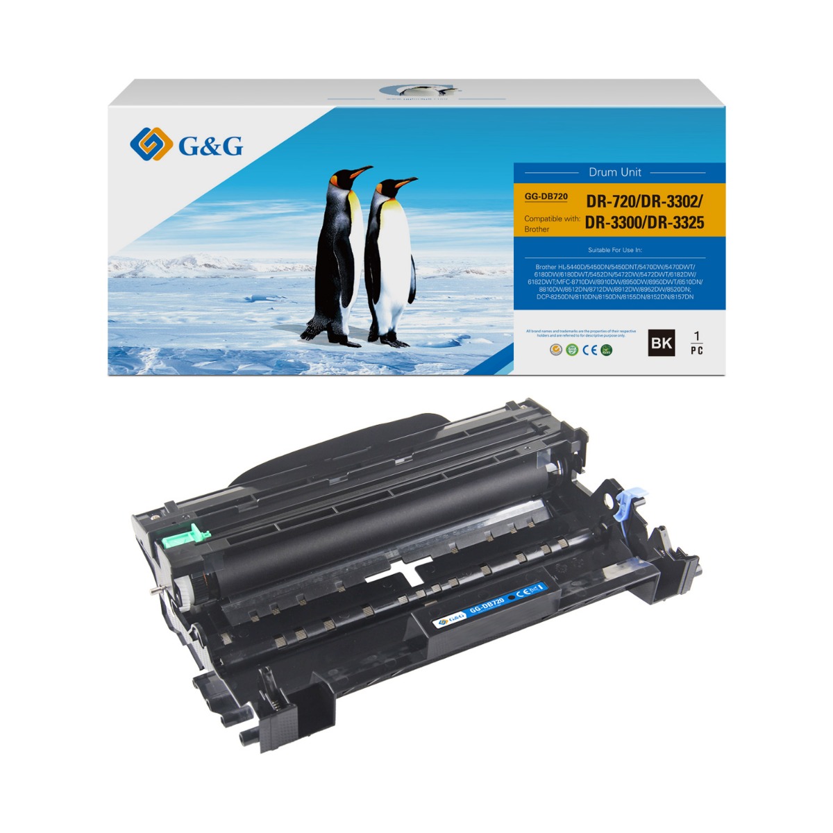 БАРАБАННА КАСЕТА ЗА BROTHER HL 5440D/5450DN/5470DW/6180DW - DR3300 (DR-3300) - DRUM UNIT - PN NT-DB720 - G&G