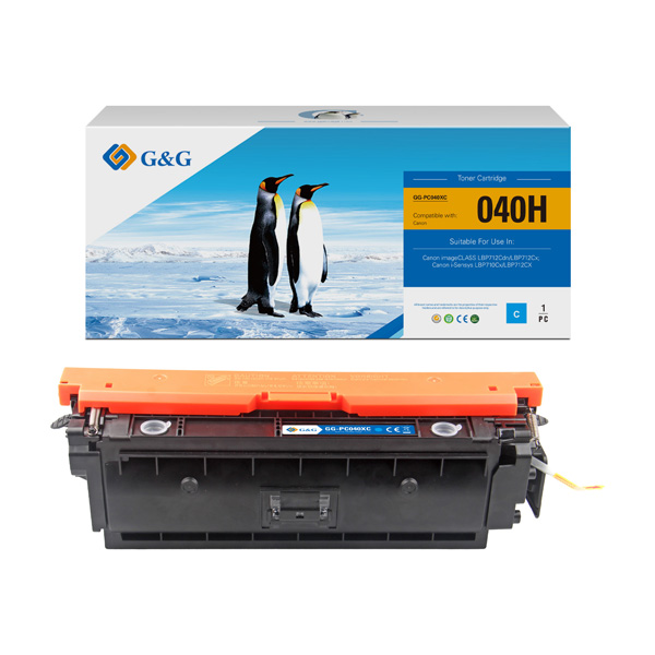 КАСЕТА ЗА CANON imageCLASS LBP712Cdn/LBP712Cx/i-Sensys LBP710Cx/LBP712CX - CR0459C001 - HIGH CAPACITY - CRG-040HC (CRG040HC) - Cyan - PN NT-PC040XC - G&G