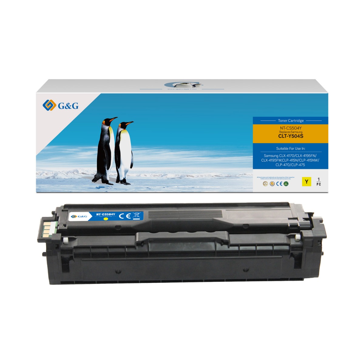 КАСЕТА ЗА SAMSUNG CLP 415N/415NW/CLX 4195FN/4195FW - Yellow - CLT-Y504S (CLTY504S0 - PN 504FY/NT-CS504Y - G&G
