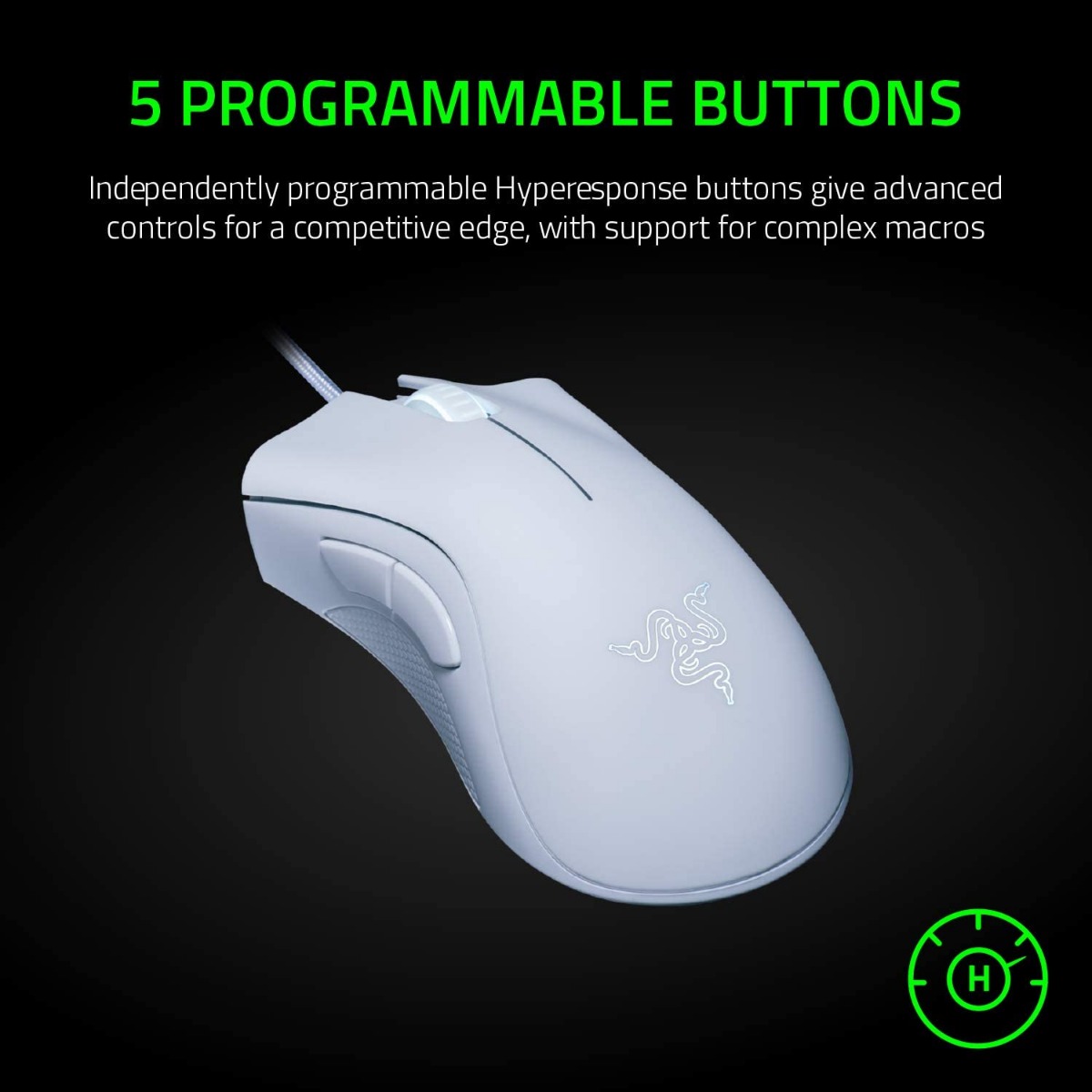 ГЕЙМЪРСКА МИШКА RAZER DEATH ADDER Wired - White - PN RZ01-03850200-R3M1
