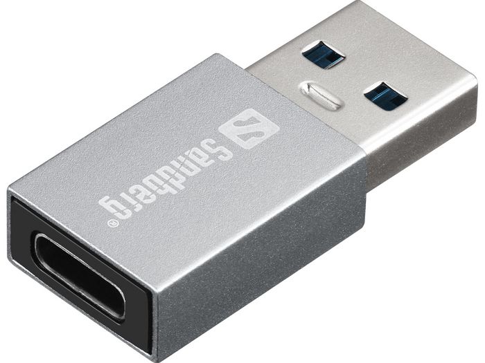 АДАПТЕР SANDBERG USB-A to USB-C - Grey - PN 136-46