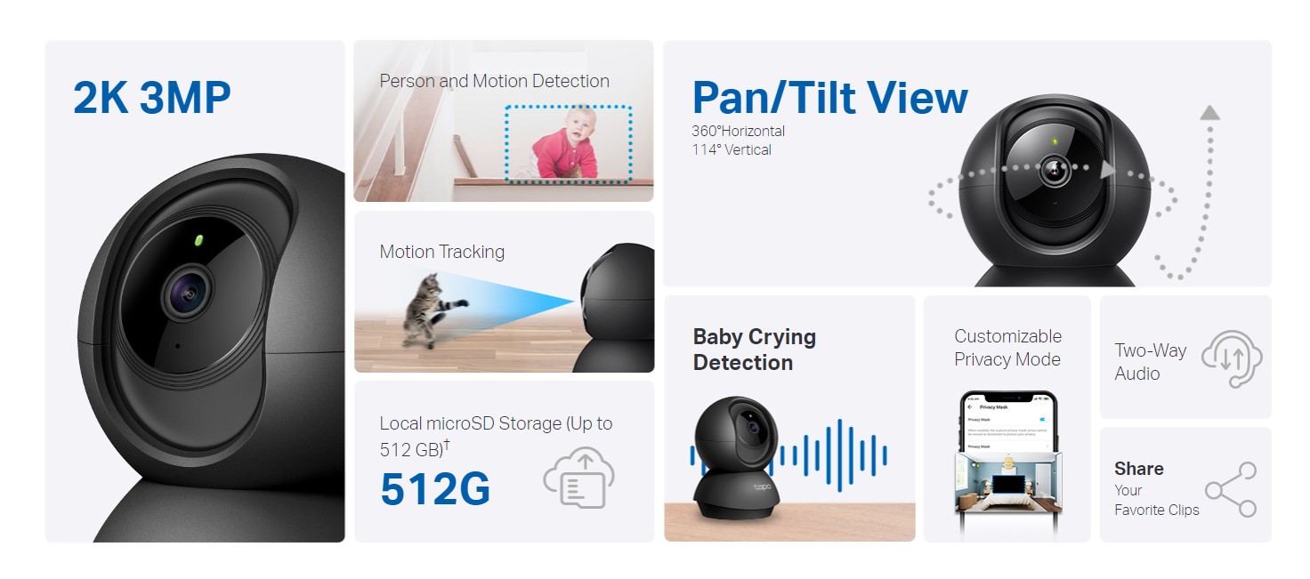 Камера за видеонаблюдение TP-LINK Surveillance camera C211 / TAPO C211 - Black - PN TAPO C211