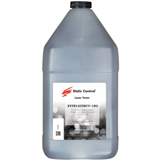 ТОНЕР БУТИЛКА (УНИВЕРСАЛЕН) ЗА КАСЕТИ KYOCERA TK120/TK130/TK140/TK160/TK170/TK1130/TK1140 - УНИВЕРСАЛЕН ТОНЕР - Black - PN KYTK140UNIV - Static Control - 1 kg