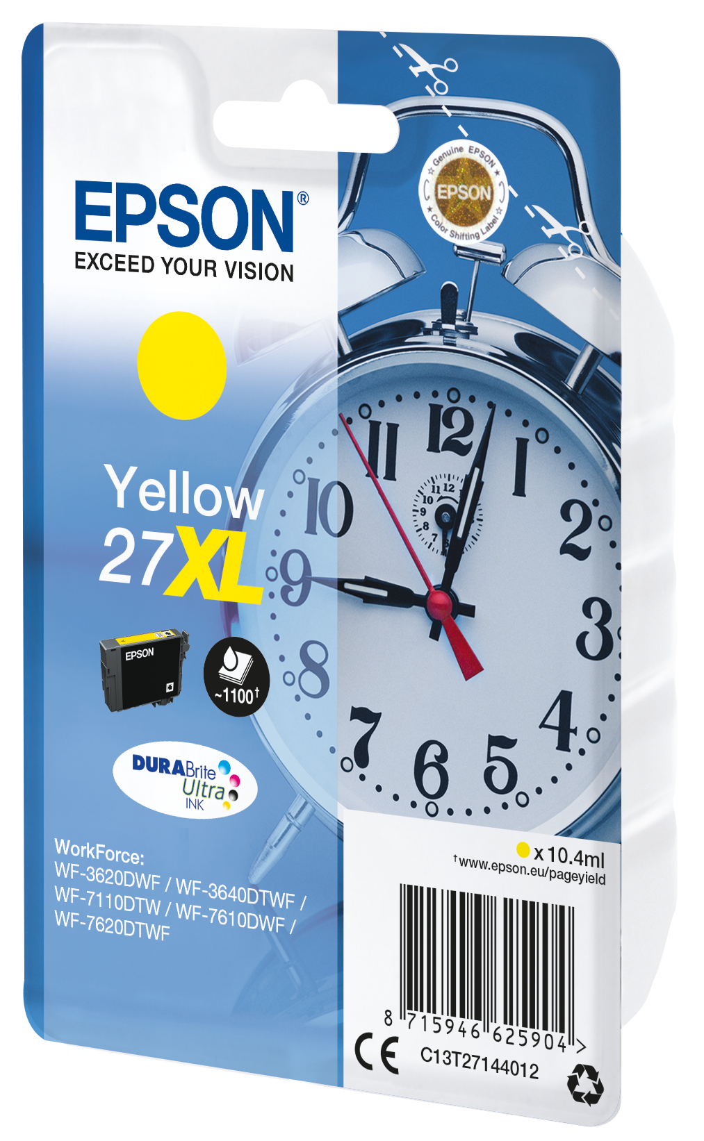 Глава за Epson WorkForce WF-3600/WF-7600/WF-7700 Series - Ink - /27XL/ / C13T27144012 - Yellow - PN C13T27144012