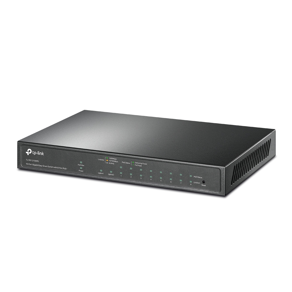 Суич TP-LINK Switch TL-SG1210MPE / TL-SG1210MPE - Black - PN TL-SG1210MPE