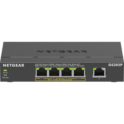 Суич Netgear Switch GS305Pv3 / GS305P-300EUS Black - PN GS305P-300EUS