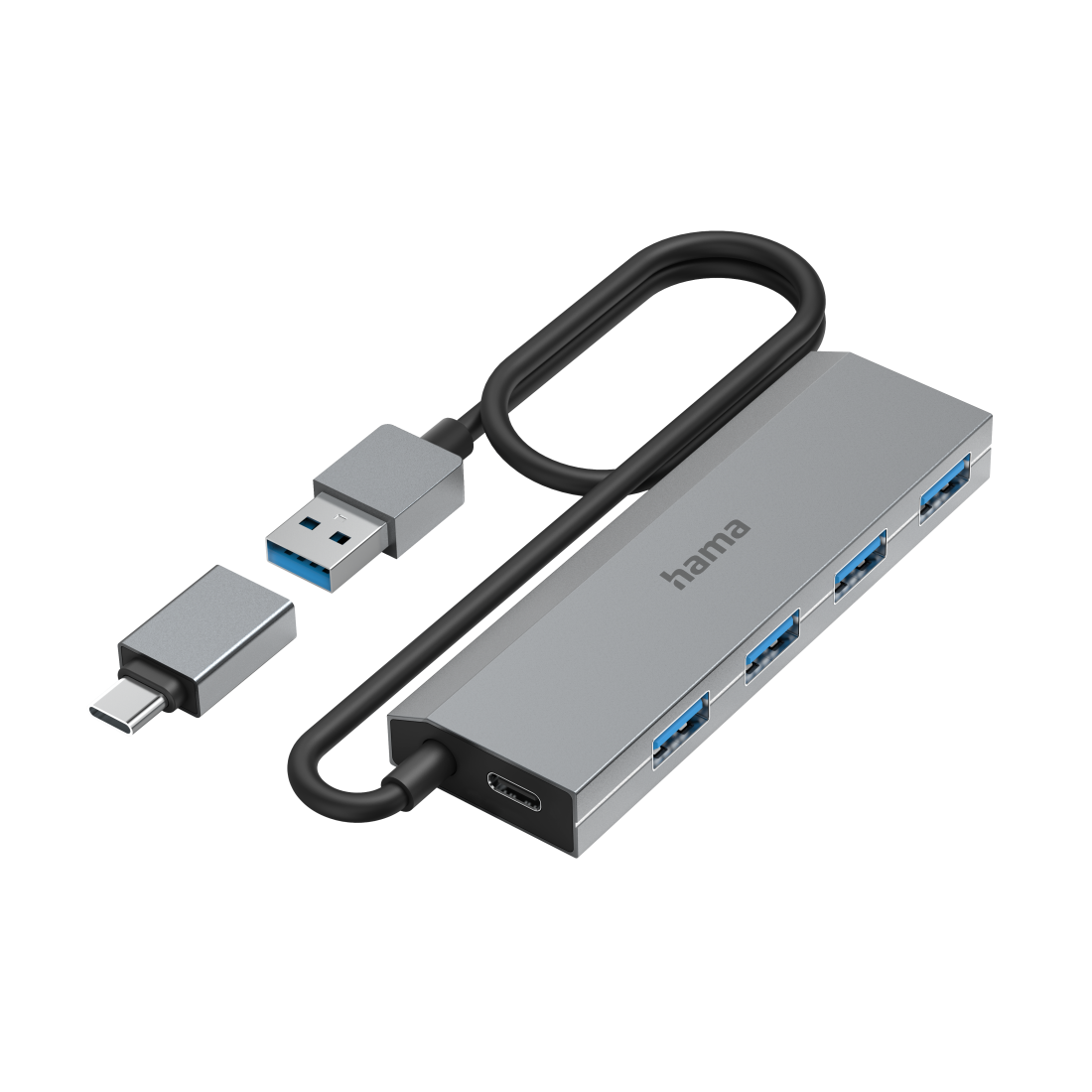 Хъб Hama USB Hub USB Hub A&C / 00200138 Gray - PN 00200138