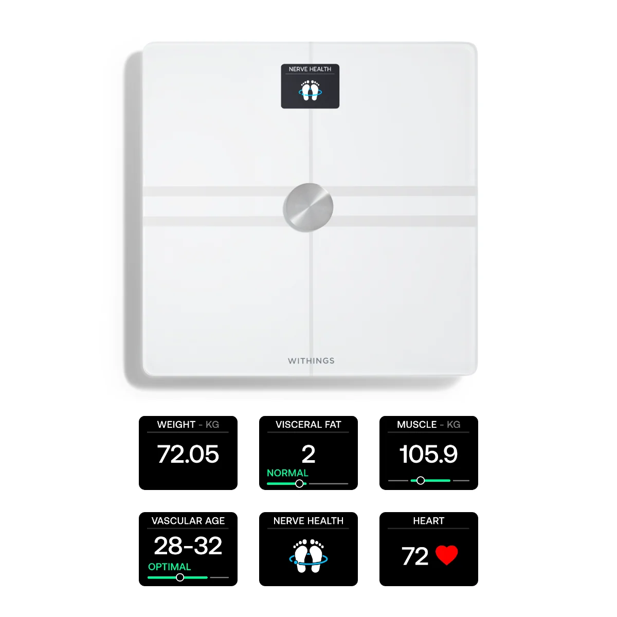Смарт кантар Withings Body Comp 7.11 cm (2.8") - PN WBS12-WHITE-ALL-INTER