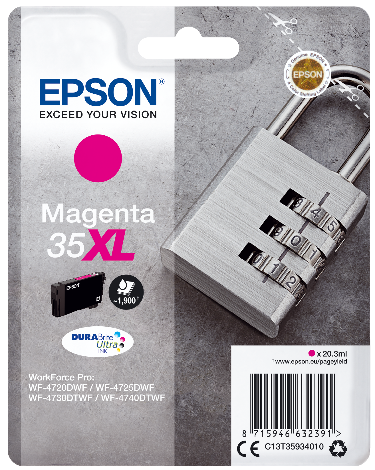 Глава за Epson WorkForce Pro WF-4720 Series - Ink - /35XL/ / C13T35934010 - Magenta - XL - PN C13T35934010