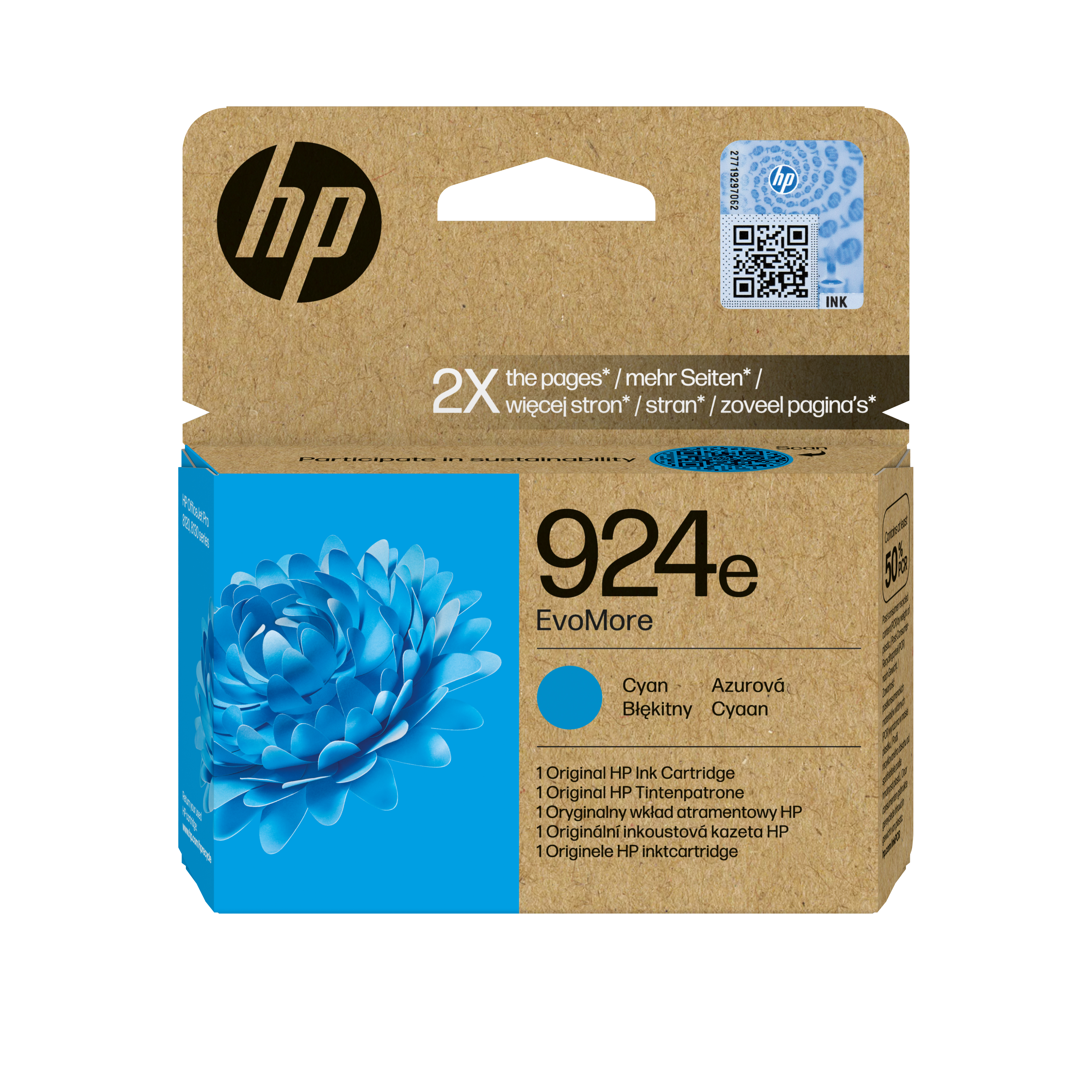 Глава за HP OfficeJet Pro 8139e/8120/8138e/8120e - Ink - /924E/ / 4K0U7NE - Cyan - XL - PN 4K0U7NE