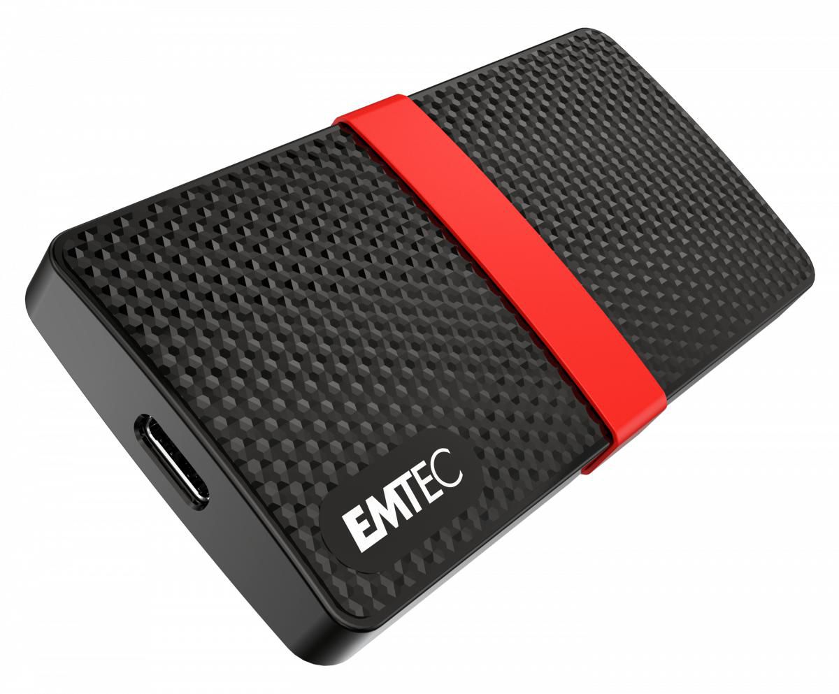 Външен твърд диск EMTEC External SSD X200 1TB / ECSSD1TX200 Black/Red XL - PN ECSSD1TX200