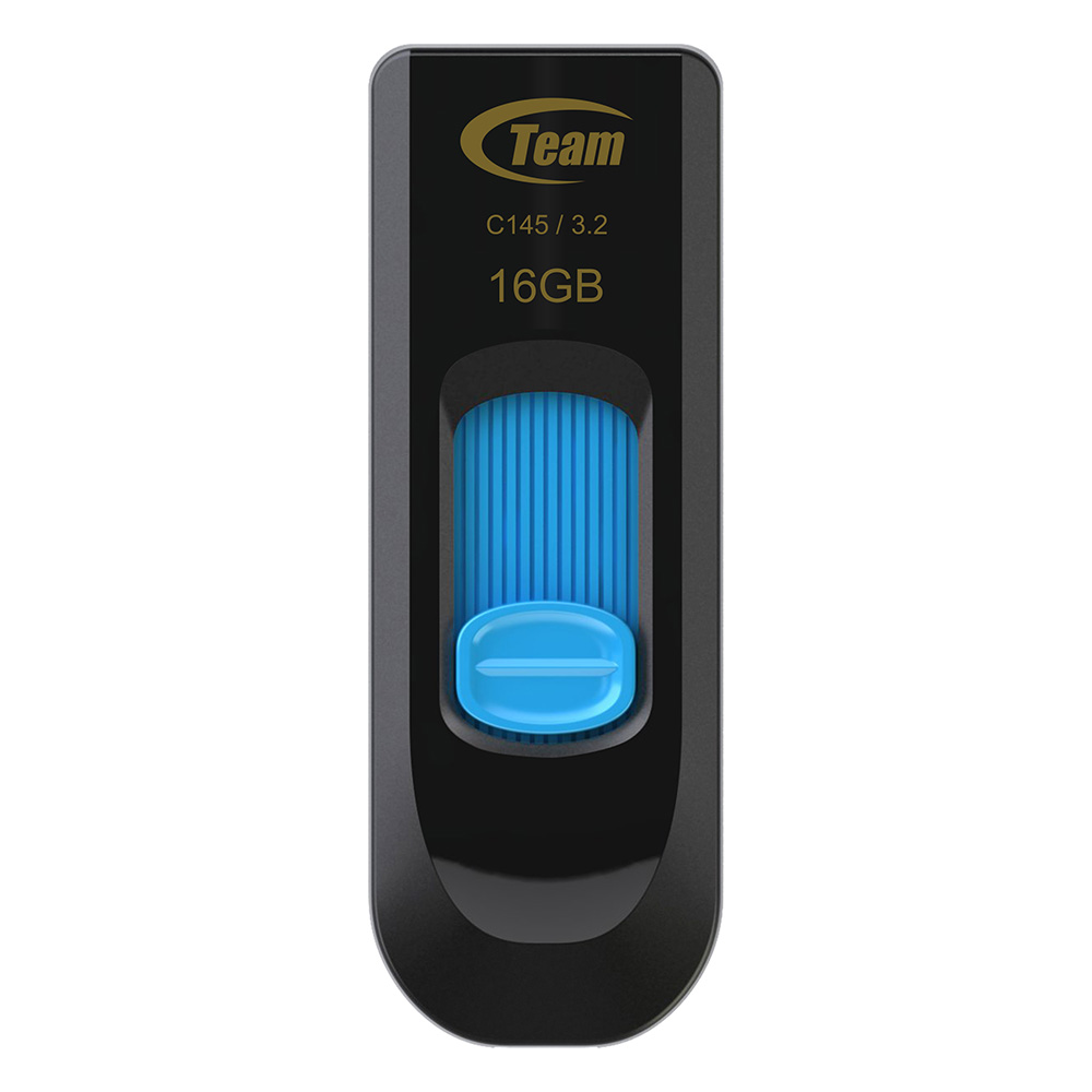 ФЛАШ ПАМЕТ Team Group C145 - USB Type-A 3.2 Gen 1 - 16 GB - Black/Blue - PN TC145316GL01