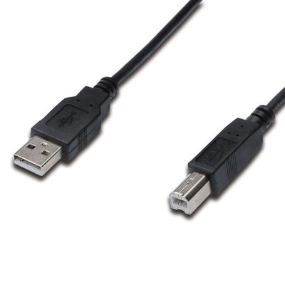КАБЕЛ USB DIGITUS - USB-A to USB-B - 5,0 m - Black - PN AK-300105-050-E