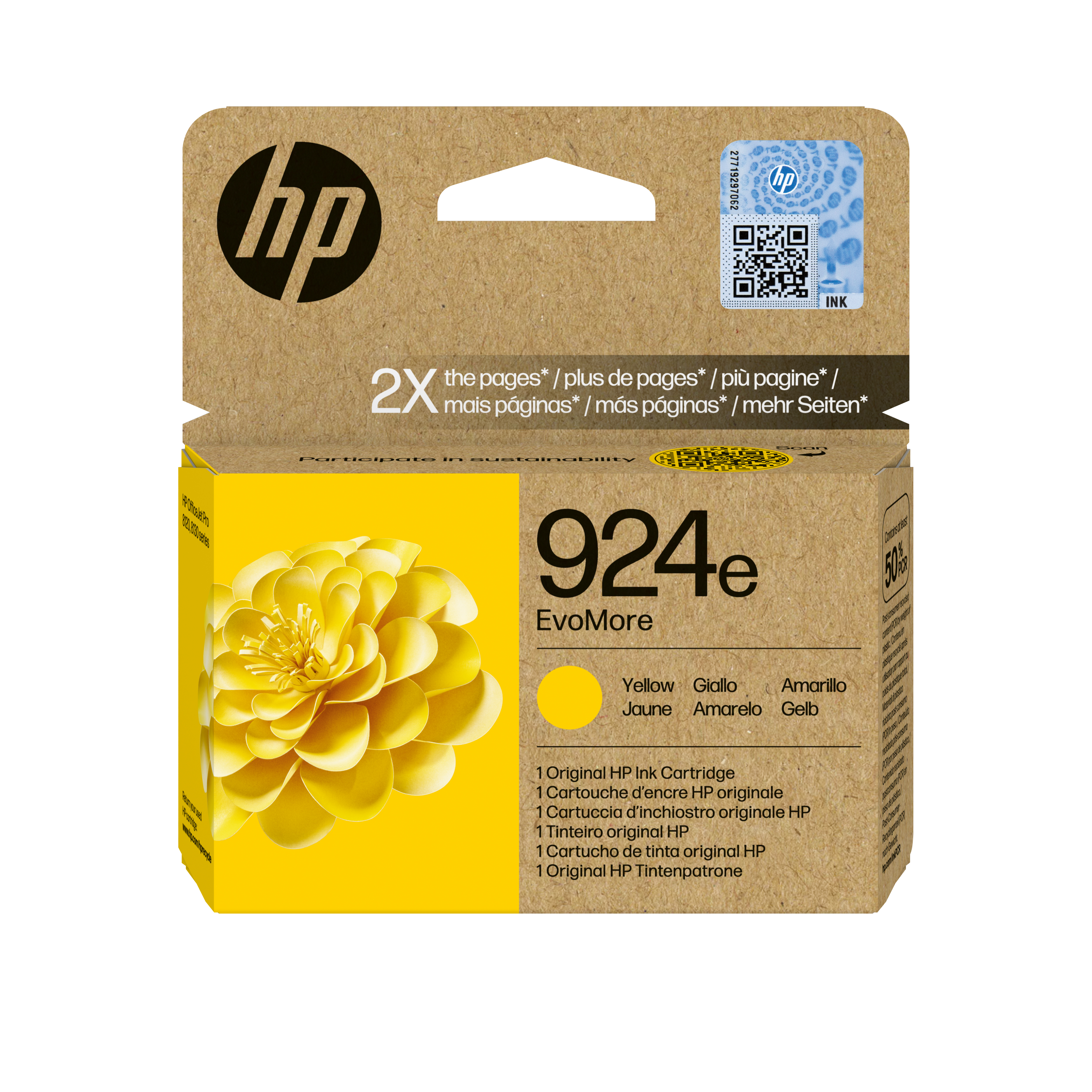 Глава за HP OfficeJet Pro 8139e/8120/8138e/8120e - Ink - /924E/ / 4K0U9NE - Yellow - XL - PN 4K0U9NE