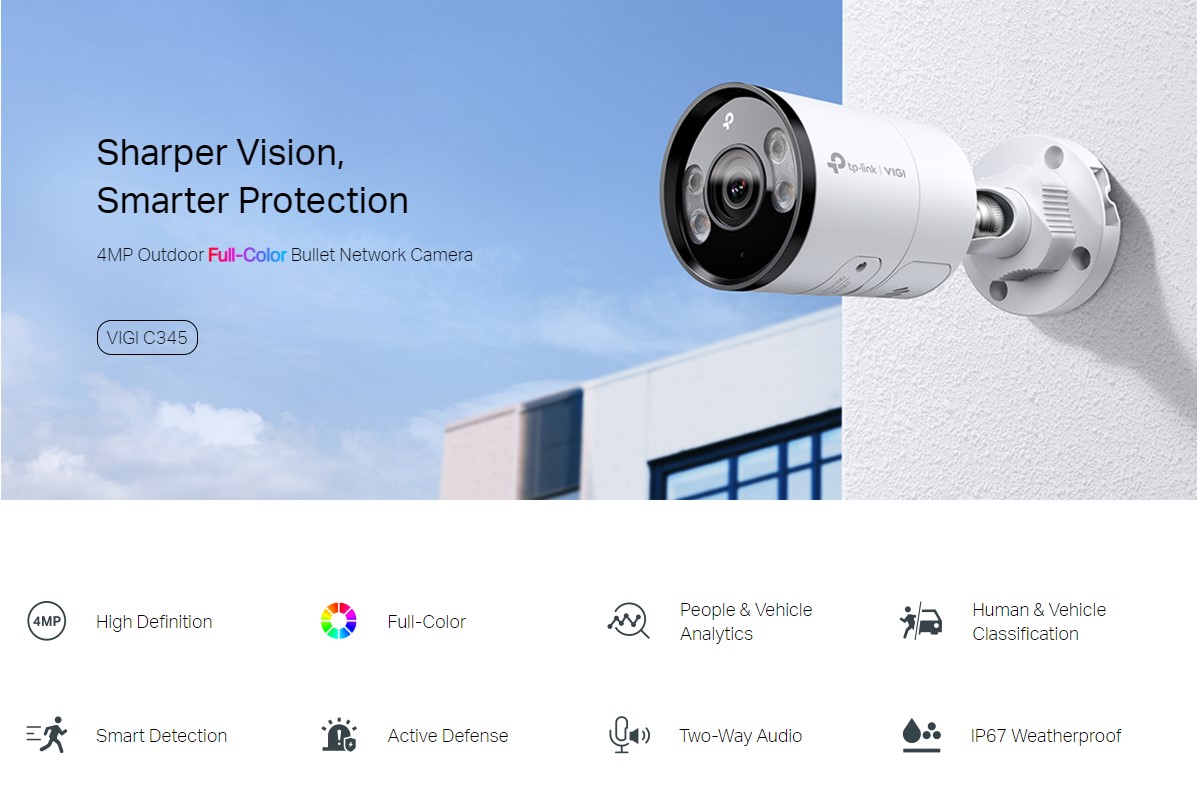 Камера за видеонаблюдение TP-LINK Surveillance camera C345 4mm / VIGI C345(4MM) - White - PN VIGI C345(4MM)