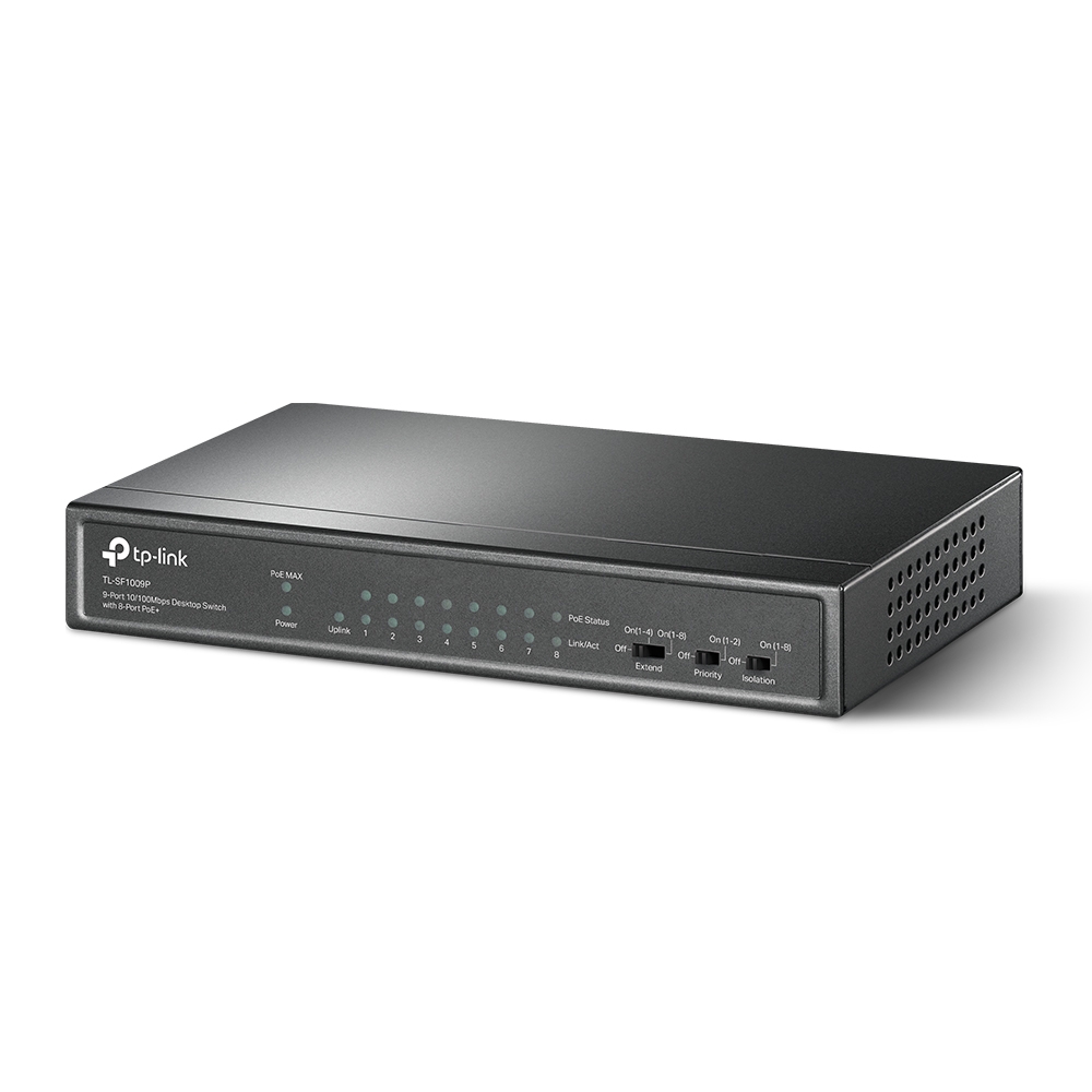 Суич TP-LINK Switch TL-SF1009P / TL-SF1009P - Black - PN TL-SF1009P