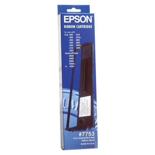 ЛЕНТА ЗА МАТРИЧЕН ПРИНТЕР EPSON LQ 800/850/850+/200/300/300+/400/500/510/50/70/70+/580 - /7753/ - ERC-19 (ERC19) - Black - PN C13S015021 / C13S015633