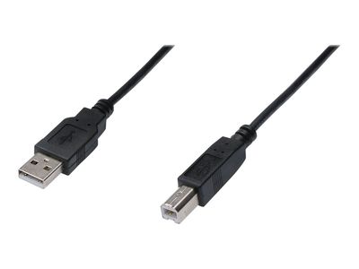 КАБЕЛ USB DIGITUS - USB-A to USB-B - 1,8 m - Black - PN AK-300102-018-S