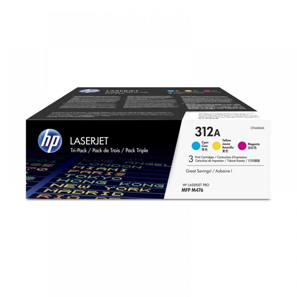 КОМПЛЕКТ 3 КАСЕТИ ЗА HP Color LaserJet Pro MFP M476dn/M476nw/M476dw - Cyan/Magenta/Yellow - /312A/ - PN CF440AM